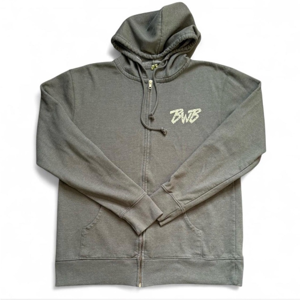 Men's Olive Green Graphic Print Hoodie Large